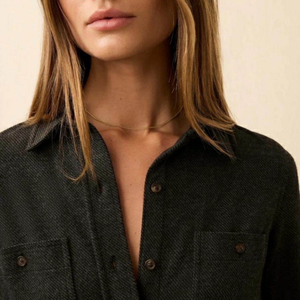 Faherty Legend Sweater Shirt In Heathered Black Twill - Picture 3 of 8
